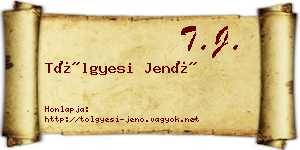 Tölgyesi Jenő névjegykártya